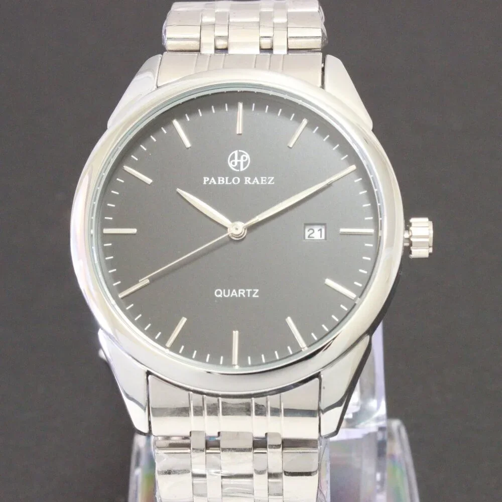Men's Casual Fashion Watch Silver Tone Butterfly Clasp 40mm